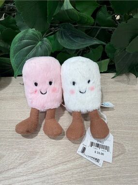Jellycat Pink & White Plush Popsicle Pair